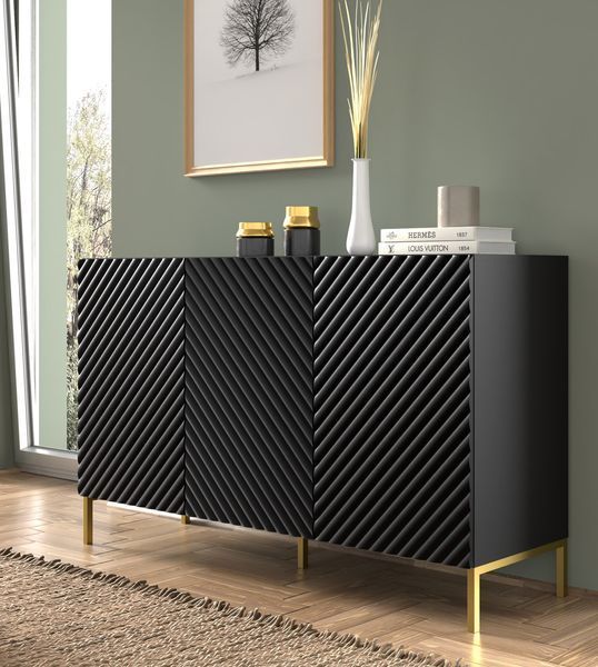 Комод чотирьохдверний SURF 3D 150 чорний Bim Furniture BIM0148 фото - bimfurniture.com.ua