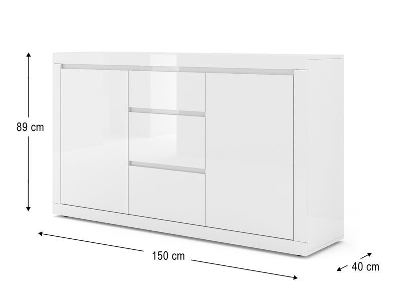 Комод двухдверный Bello Bianco 3 белый Bim Furniture BIM0236 фото - bimfurniture.com.ua