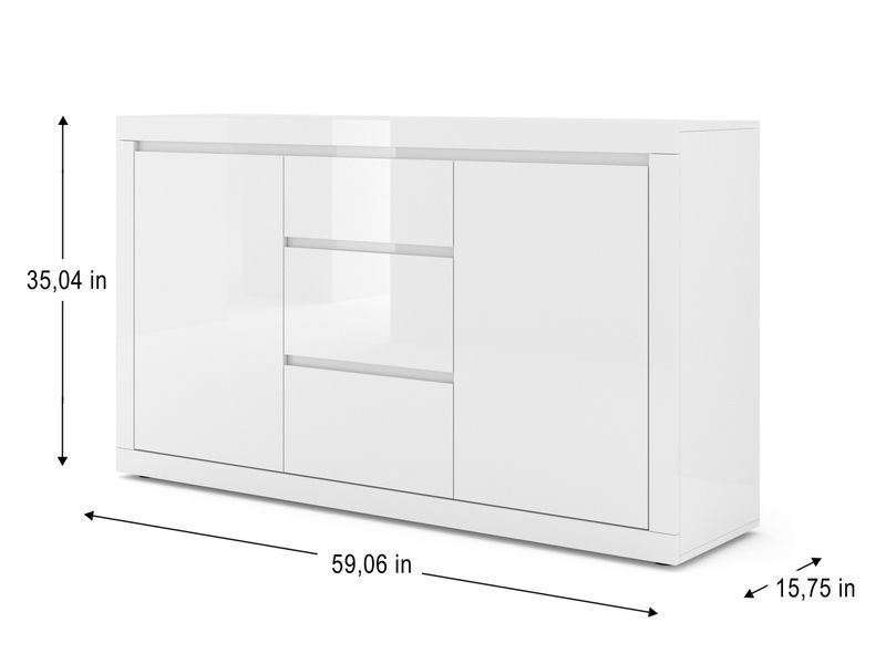 Комод двухдверный Bello Bianco 3 белый Bim Furniture BIM0236 фото - bimfurniture.com.ua