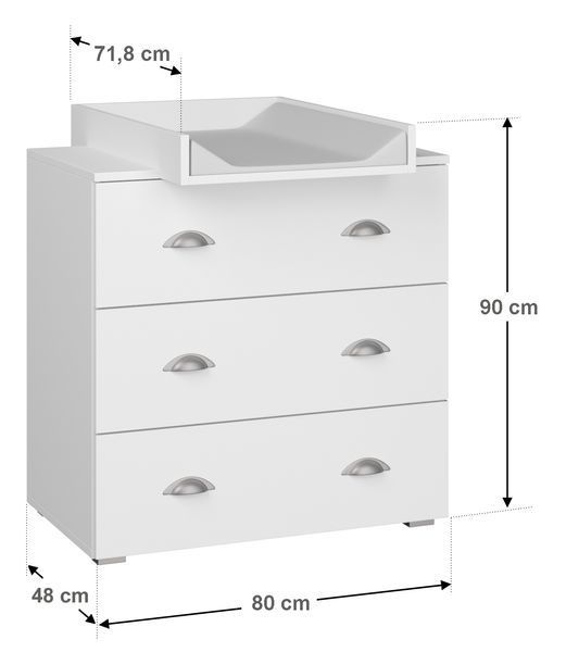 Комод Mia з столиком білий Bim Furniture BIM0460 фото - bimfurniture.com.ua