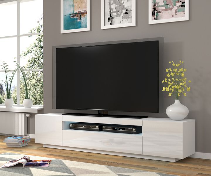 Тумба під телевізор у вітальню Aura 200 біла Bim Furniture BIM0388 фото - bimfurniture.com.ua