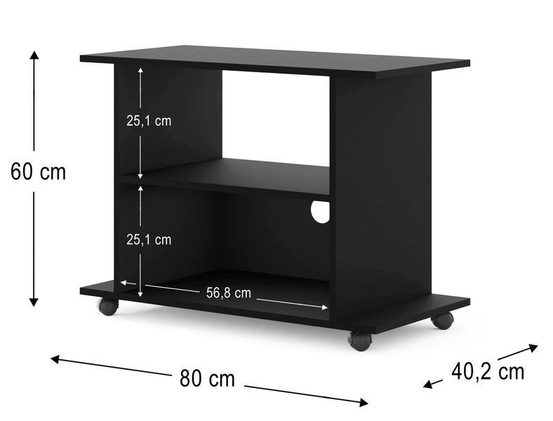 Тумба під телевізор на колесиках Yogi чорна Bim Furniture BIM0352 фото - bimfurniture.com.ua