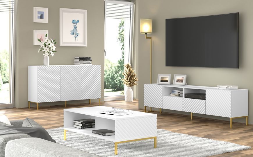 Комод четырехдверный SURF 3D 150 золотой Bim Furniture BIM0150 фото - bimfurniture.com.ua