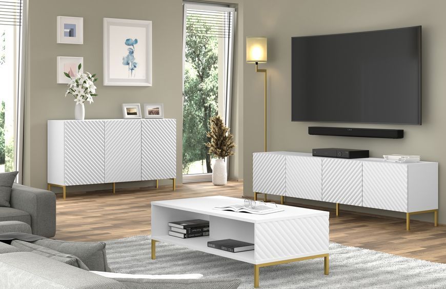 Комод четырехдверный SURF 3D 150 золотой Bim Furniture BIM0150 фото - bimfurniture.com.ua