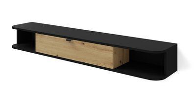 Тумба під телевізор Icarus 156 чорний / дуб артизан Bim Furniture BIM0428 фото - bimfurniture.com.ua