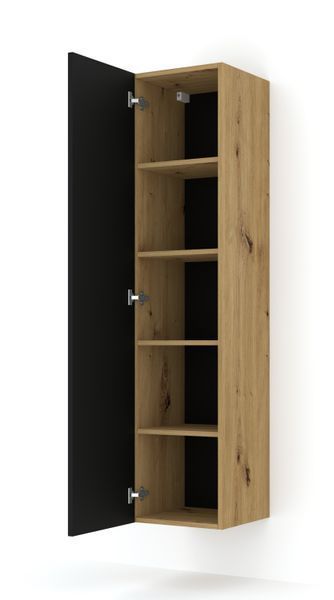 Пенал навесной в гостиную Duo 150 дуб артизан / черный Bim Furniture BIM0105 фото - bimfurniture.com.ua
