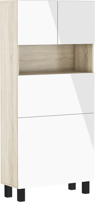 Тумба Homi для офиса глянцевая дуб сонома / белая Bim Furniture BIM0465 фото - bimfurniture.com.ua