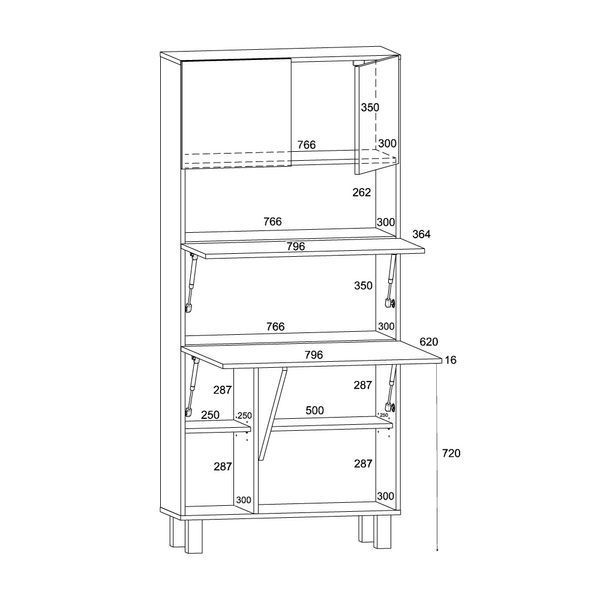 Тумба Homi для офиса глянцевая дуб сонома / белая Bim Furniture BIM0465 фото - bimfurniture.com.ua