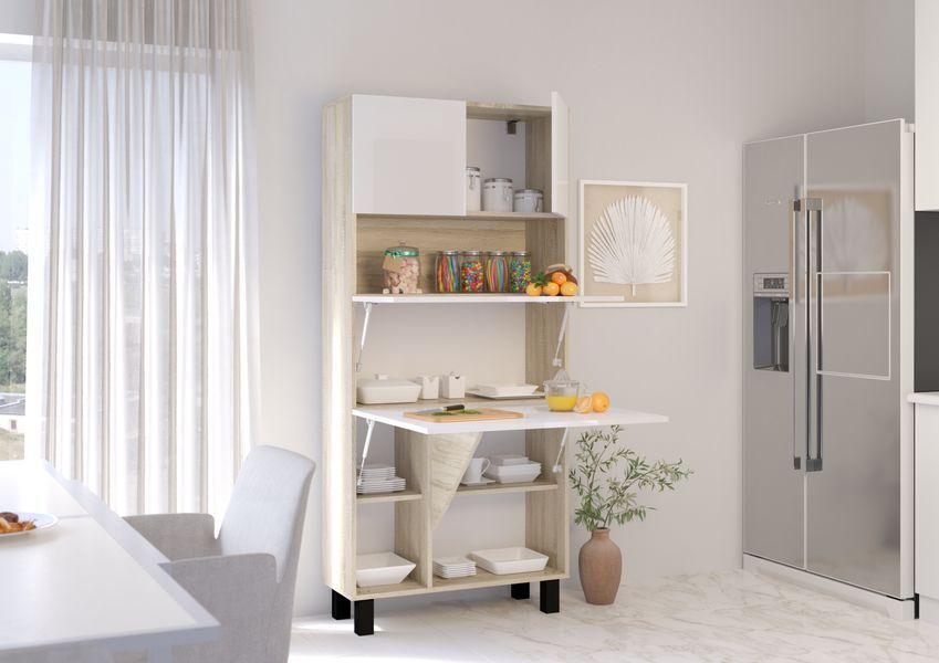 Тумба Homi для офиса глянцевая дуб сонома / белая Bim Furniture BIM0465 фото - bimfurniture.com.ua