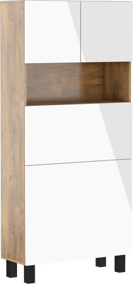 Тумба Homi для офиса глянцевая дуб артизан / белая Bim Furniture BIM0466 фото - bimfurniture.com.ua
