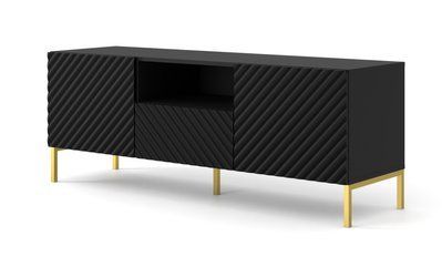 Тумба ТВ на ніжках з нішею SURF 2D1S 150 чорна Bim Furniture BIM0156 фото - bimfurniture.com.ua