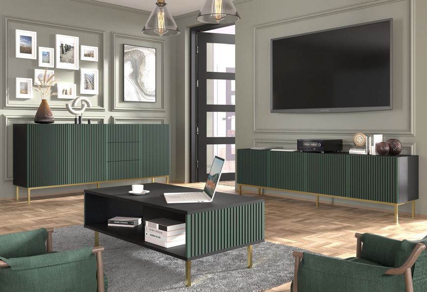 Комод у вітальню Ravenna F Cabinet 200 3D3S зелений Bim Furniture BIM0467 фото - bimfurniture.com.ua