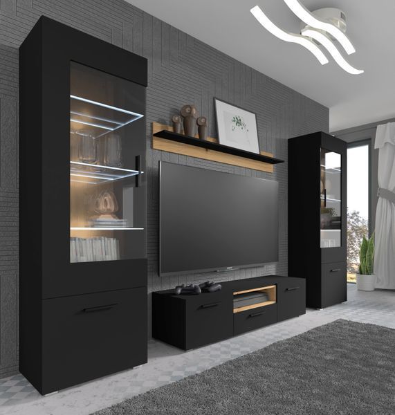 Вітрина зі скляним фасадом Anette O чорна Bim Furniture BIM0015 фото - bimfurniture.com.ua