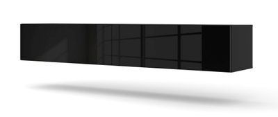 Тумба під телевізор з глянцевим фасадом Bingo 180 чорна Bim Furniture BIM0418 фото - bimfurniture.com.ua