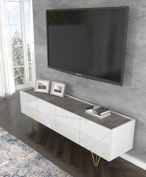 Тумба під телевізор Space 180 4D біла Bim Furniture BIM0501 фото - bimfurniture.com.ua