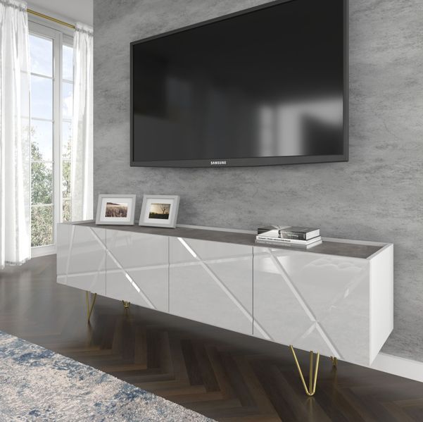 Тумба під телевізор Space 180 4D біла Bim Furniture BIM0501 фото - bimfurniture.com.ua