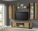 Витрина стеклянная навесная в гостиную Mondi 125 дуб артизан / черный Bim Furniture BIM0110 фото 8 - bimfurniture.com.ua