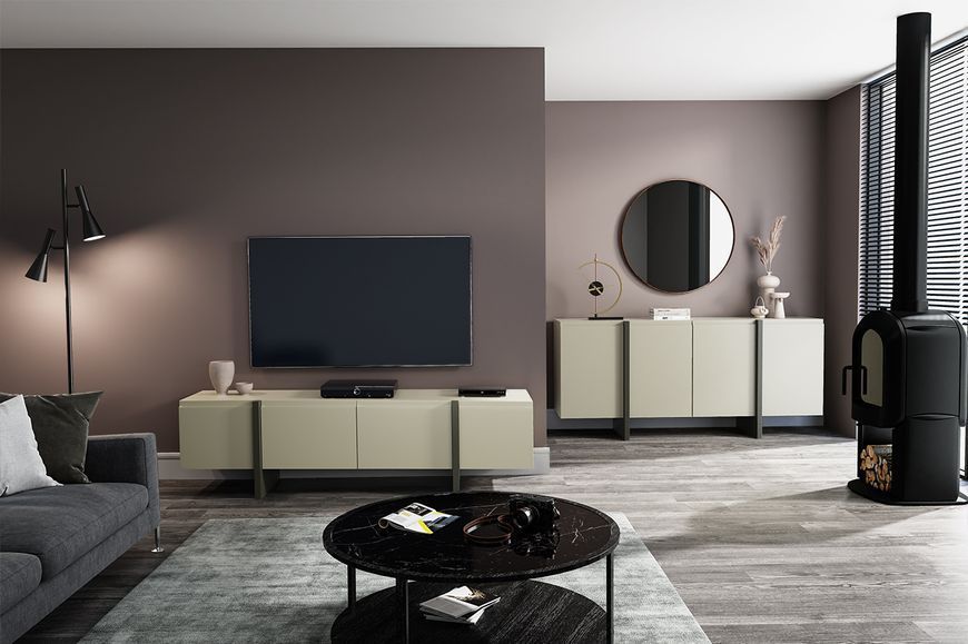 Тумба под телевизор Queen 180 2D2K кашемир Bim Furniture BIM0016 фото - bimfurniture.com.ua