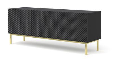 Тумба под телевизор с бриллиантовым эффектом Ravenna C 150 3D черная Bim Furniture BIM0294 фото - bimfurniture.com.ua