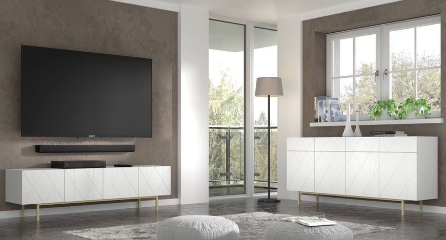 Комод чотирьохдверний на ніжках Kairo 180 4D білий Bim Furniture BIM0019 фото - bimfurniture.com.ua