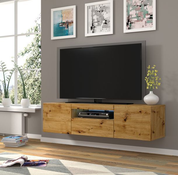 Тумба под телевизор AURA 150 дуб артизанBim Furniture BIM0364 фото - bimfurniture.com.ua
