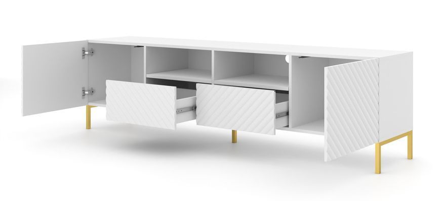 Тумба ТВ на ніжках з нішею SURF 2D2S 200 біла Bim Furniture BIM0162 фото - bimfurniture.com.ua