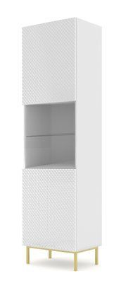 Вітрина з ефектом діаманту Ravenna C 1DS біла Bim Furniture BIM0297 фото - bimfurniture.com.ua
