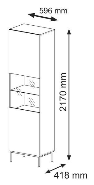 Вітрина у вітальню з рифленими фасадами Ravenna B біла Bim Furniture BIM0251 фото - bimfurniture.com.ua