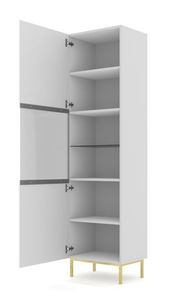 Вітрина у вітальню з рифленими фасадами Ravenna B біла Bim Furniture BIM0251 фото - bimfurniture.com.ua