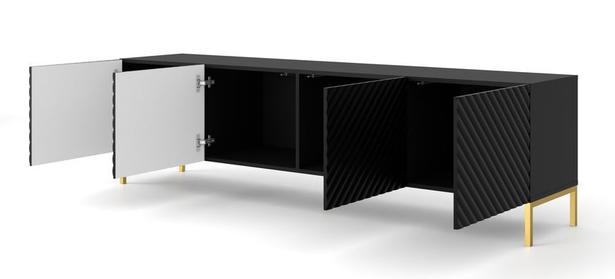 Тумба ТВ на ножках SURF 4D 200 черная Bim Furniture BIM0164 фото - bimfurniture.com.ua