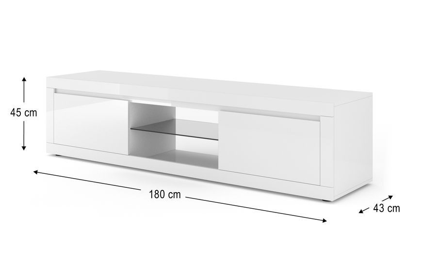 Тумба під телевізор у вітальню Bello Bianco 5 біла Bim Furniture BIM0255 фото - bimfurniture.com.ua