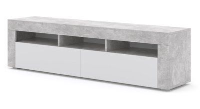 Тумба під телевізор з відкритими полицями Moreno 160 бетон / білий Bim Furniture BIM0400 фото - bimfurniture.com.ua