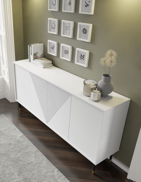 Комод четырехдверный на ножках Woody 4D 180 белый Bim Furniture BIM0121 фото - bimfurniture.com.ua