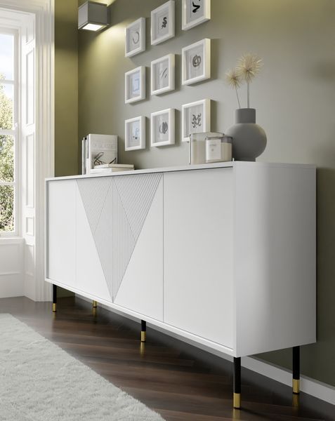 Комод четырехдверный на ножках Woody 4D 180 белый Bim Furniture BIM0121 фото - bimfurniture.com.ua