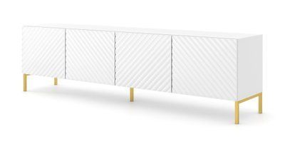 Тумба ТВ на ніжках SURF 4D 200 білий глянець Bim Furniture BIM0169 фото - bimfurniture.com.ua