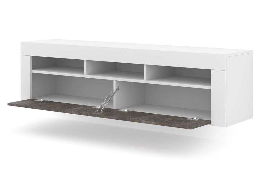 Тумба під телевізор з відкритими полицями Moreno 160 білий / бетон Bim Furniture BIM0401 фото - bimfurniture.com.ua