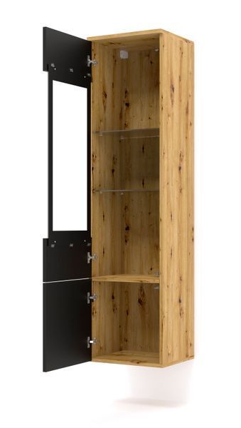 Вітрина універсальна Aura 150 1DS дуб артизан/чорний Bim Furniture BIM0076 фото - bimfurniture.com.ua
