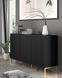 Комод трьохдверний з фрезированими фасадами WAVE 3D 150 чорний Bim Furniture BIM0171 фото 3 - bimfurniture.com.ua