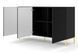Комод трьохдверний з фрезированими фасадами WAVE 3D 150 чорний Bim Furniture BIM0171 фото 2 - bimfurniture.com.ua