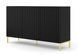 Комод трьохдверний з фрезированими фасадами WAVE 3D 150 чорний Bim Furniture BIM0171 фото 1 - bimfurniture.com.ua