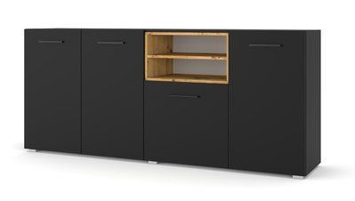 Комод чотирьохдверний для вітальні Anette C 198 чорний Bim Furniture BIM0030 фото - bimfurniture.com.ua