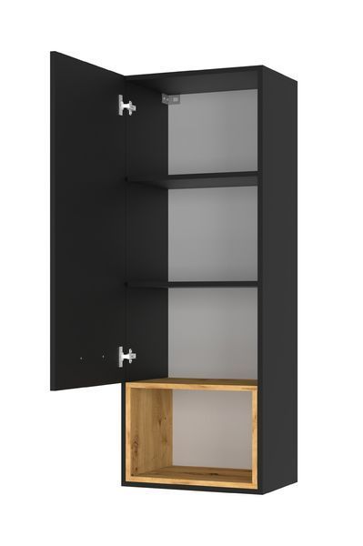 Витрина навесная в гостиную ANETTE G черная BIM FURNITURE BIM0032 фото - bimfurniture.com.ua