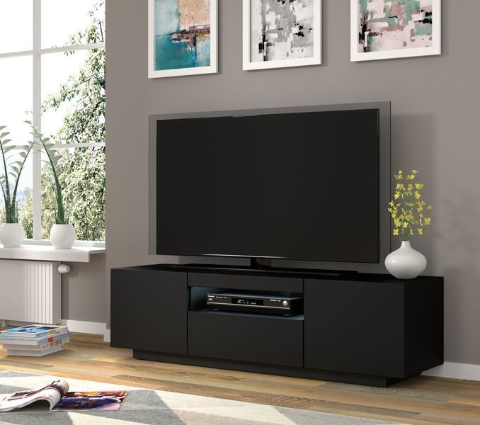 Тумба під телевізор у вітальню Aura 150 чорна Bim Furniture BIM0376 фото - bimfurniture.com.ua