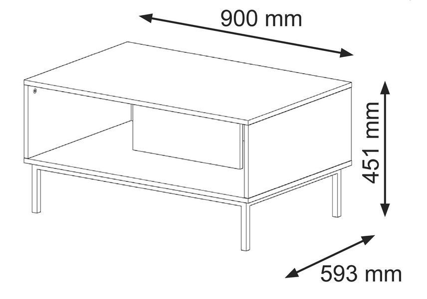 Журнальний стіл на ніжках Ravenna B 90x60 білий Bim Furniture BIM0265 фото - bimfurniture.com.ua