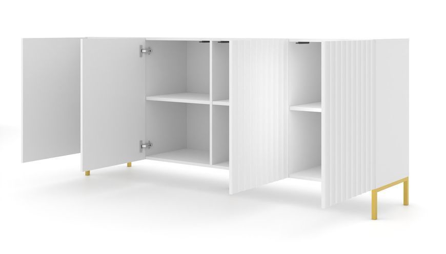 Комод чотирьохдверний з фрезированими фасадами WAVE 4D 200 білий Bim Furniture BIM0176 фото - bimfurniture.com.ua