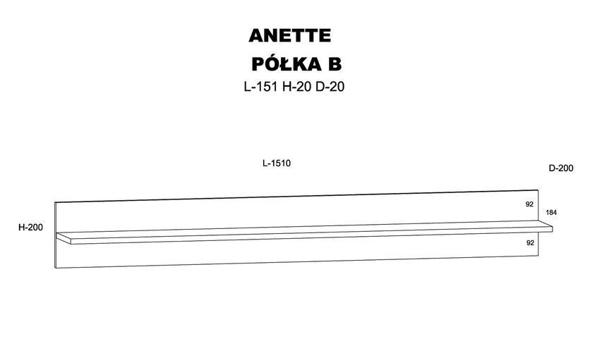 Полка ANETTE B 151 дуб артизан Bim Furniture BIM0034 фото - bimfurniture.com.ua