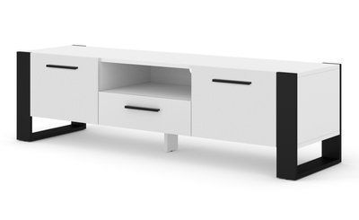 Тумба TV трехдверная Nuka 160 белая Bim Furniture BIM0191 фото - bimfurniture.com.ua