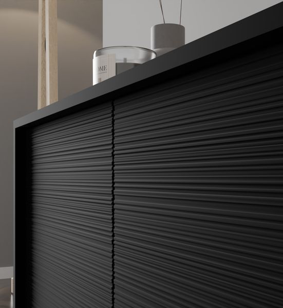 Тумба TV чотирьохдверна Sherwood 4D 180 чорна Bim Furniture BIM0094 фото - bimfurniture.com.ua