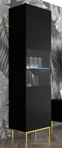 Вітрина з ефектом діаманту Ravenna C 1DS чорна Bim Furniture BIM0311 фото - bimfurniture.com.ua