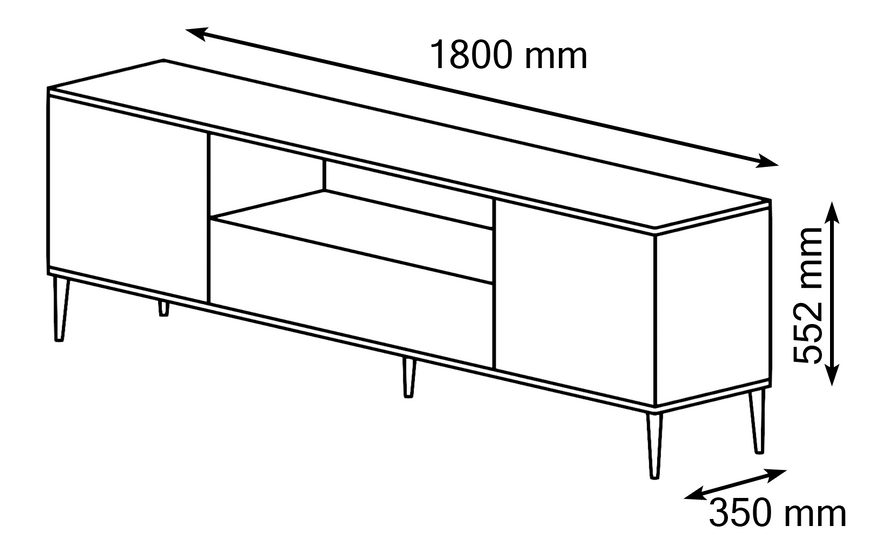 Тумба під телевізор на золотих ніжках Petra 180 2D2S кашимір Bim Furniture BIM0132 фото - bimfurniture.com.ua